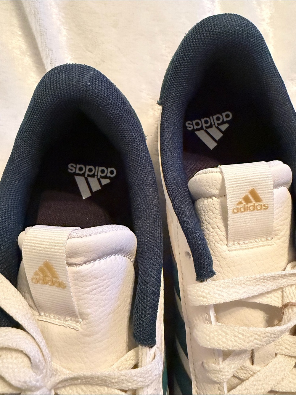 adidas White Sneaker with Green Stripes and Brown Platform - Picture 7 of 12